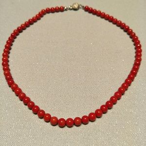 Available  - Red coral necklace
